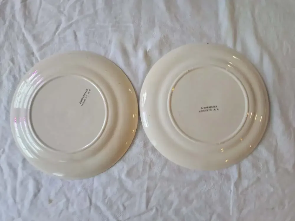 Set of 2 Vintage Farberware Brooklyn NY Godey Prints Victorian Ladies Plates